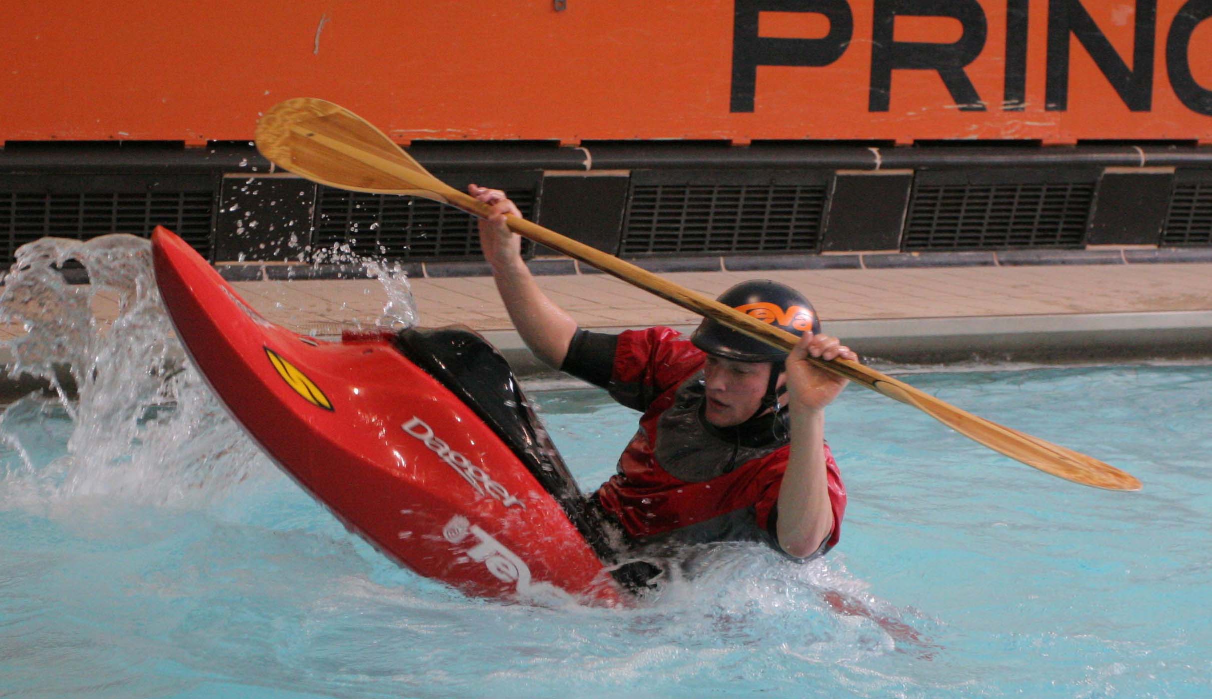 Kayaker Dustin Urban in Dillon Pool